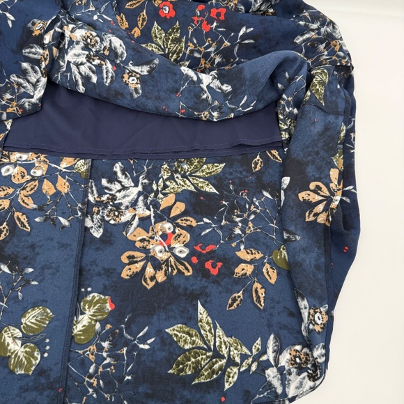 Abaadlw Skirt Women Medium NEW Blue Floral A Line Elastic Waist Pockets Boho - Picture 6 of 11